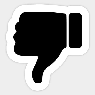 Thumbs Down Thumb Boo - Black Sticker